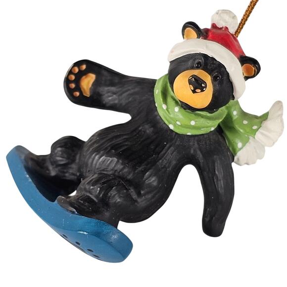 Bearfoots Jeff Fleming Big Sky Carver Snowboarding Bear Ornament 2.75” Christmas - Picture 6 of 16